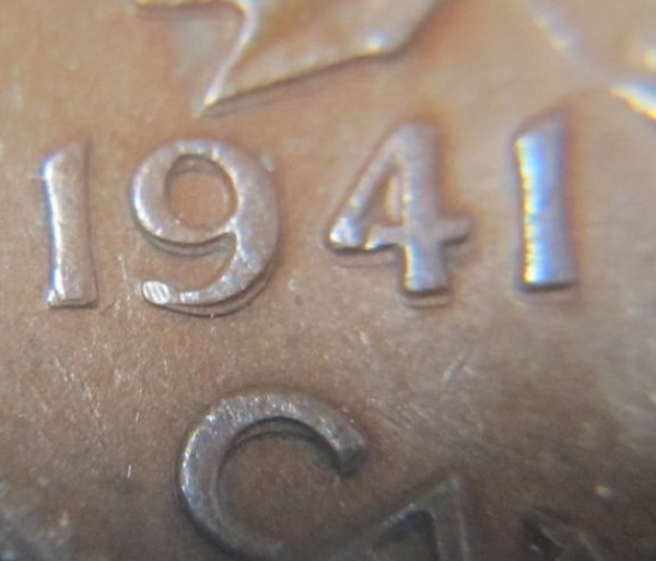 Canada-1941-1-Cent-Doubling-On-Date